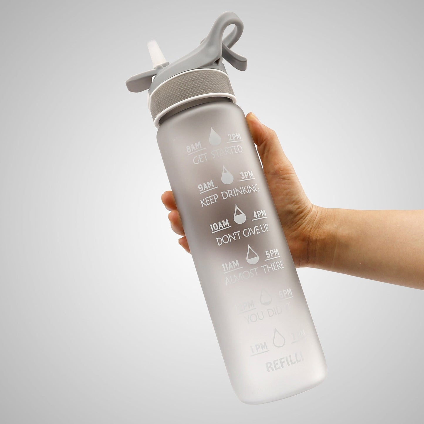 Bouteille d’eau gradient 1L avec paille – Style givré & portable | Quadize - Quadize